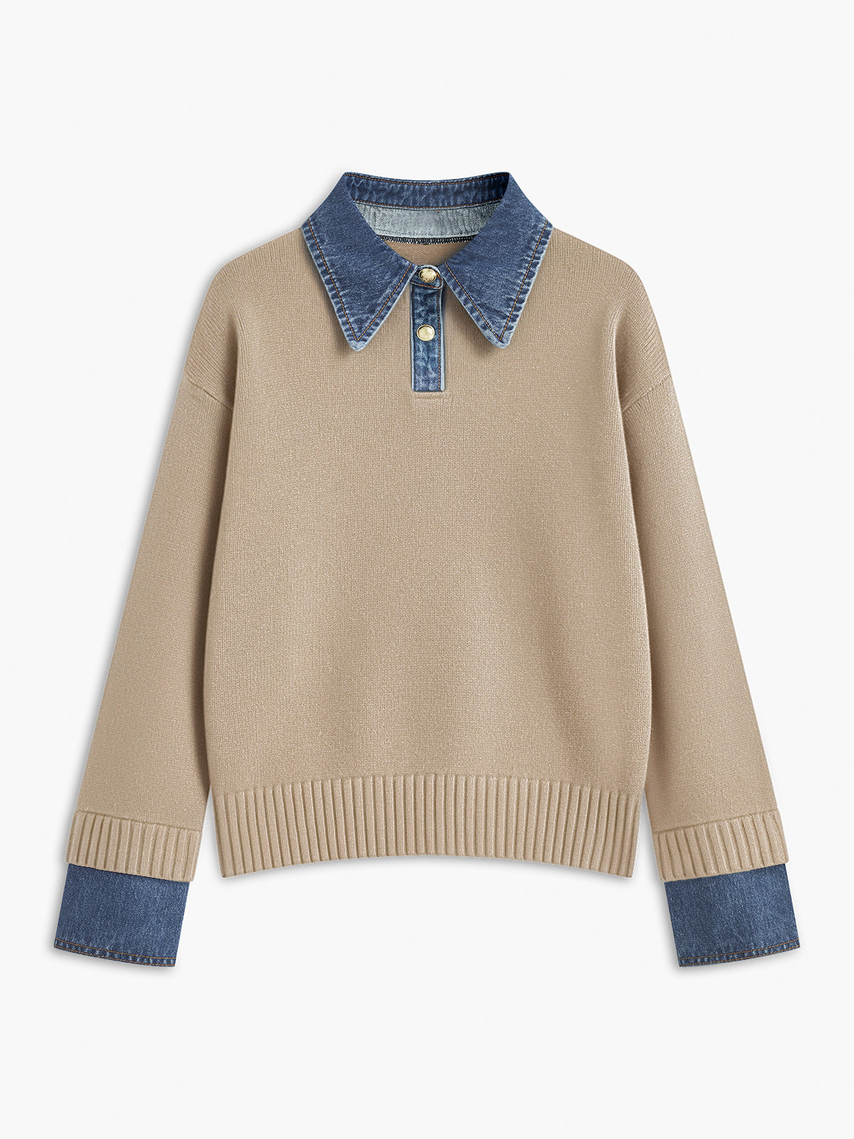 Sweter damski | 2-w-1, klapy