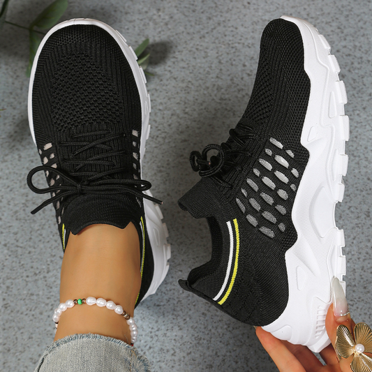 Sneakersy damskie | gruba podeszwa, kontrastowa taśma