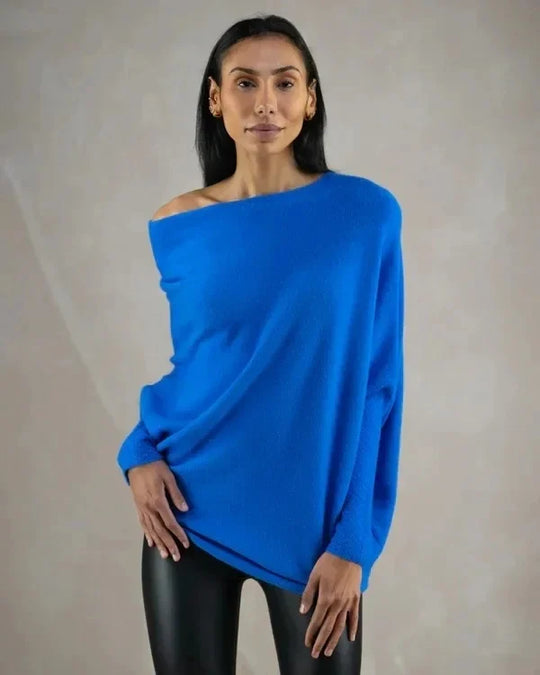 Sweter damski | oversize, odpinany kołnierz