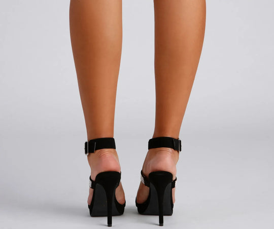 Boską Blask Nubukowe Caged Stiletto Obcasy