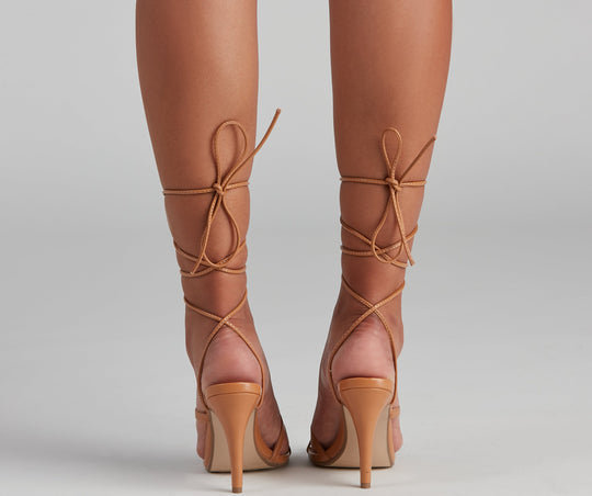 Klasyczne Sznurowane Buty na Obcasie