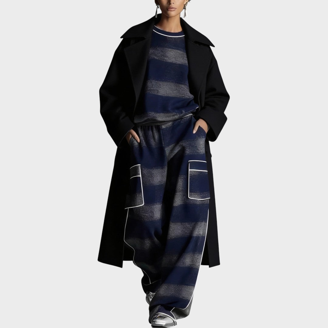 Kobieta | Zestaw Dresowy | Peighton | Krata | Oversize | Miękki Knit | All-Season