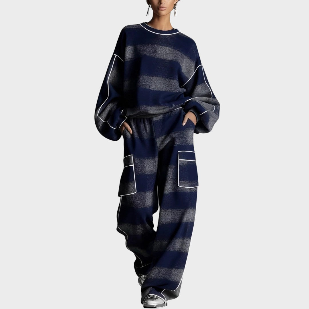 Kobieta | Zestaw Dresowy | Peighton | Krata | Oversize | Miękki Knit | All-Season