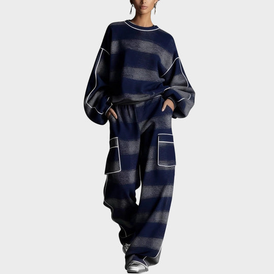 Kobieta | Zestaw Dresowy | Peighton | Krata | Oversize | Miękki Knit | All-Season