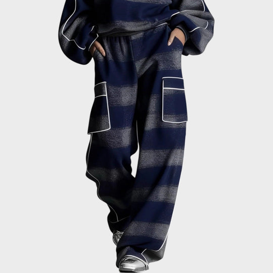Kobieta | Zestaw Dresowy | Peighton | Krata | Oversize | Miękki Knit | All-Season