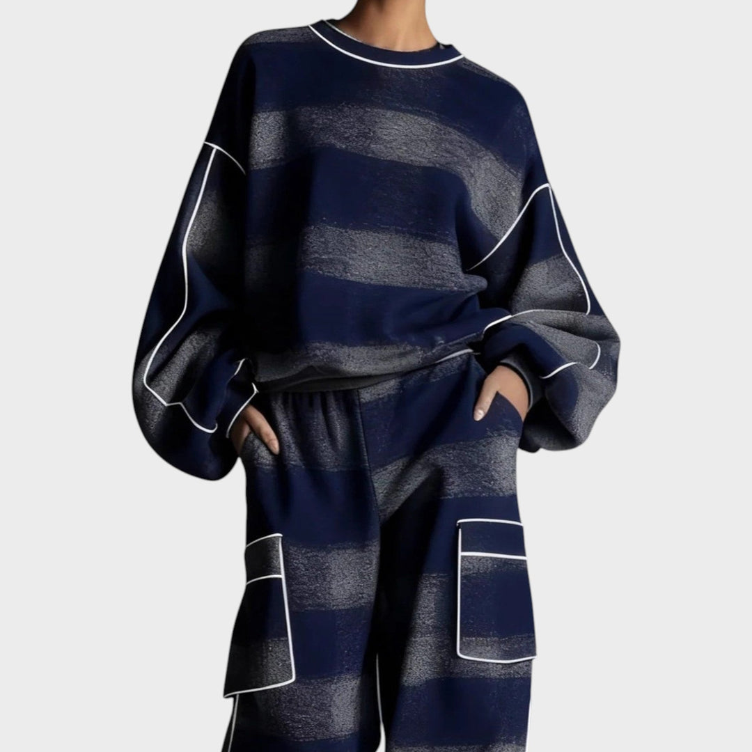 Kobieta | Zestaw Dresowy | Peighton | Krata | Oversize | Miękki Knit | All-Season