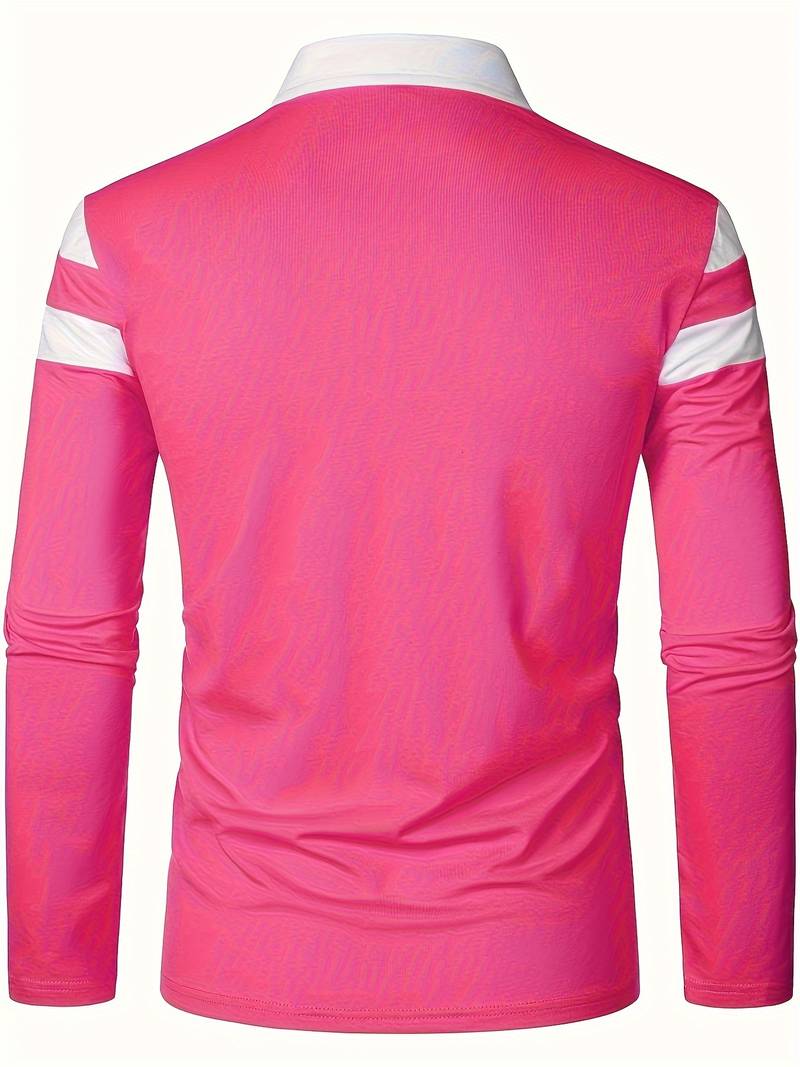 Męskie Polo z Długim Rękawem i Zamkiem | Klasyczny Kołnierzyk Polo | Regular Fit | Casual i Smart Casual