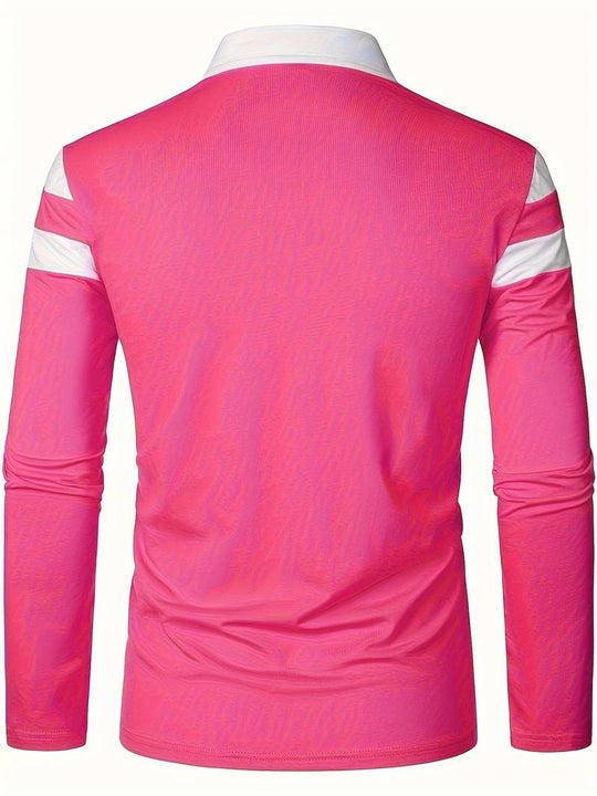 Męskie Polo z Długim Rękawem i Zamkiem | Klasyczny Kołnierzyk Polo | Regular Fit | Casual i Smart Casual