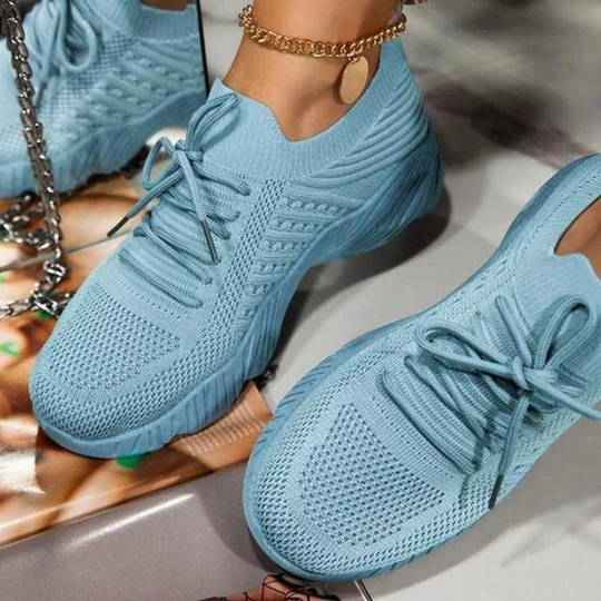 Trekka | Damskie Lekkie Oddychające Siatkowe Sneakersy na Grubej Podeszwie na Lato