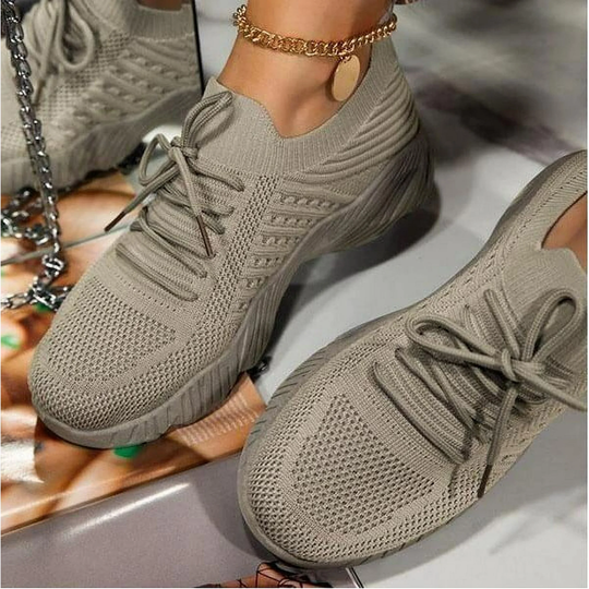 Trekka | Damskie Lekkie Oddychające Siatkowe Sneakersy na Grubej Podeszwie na Lato