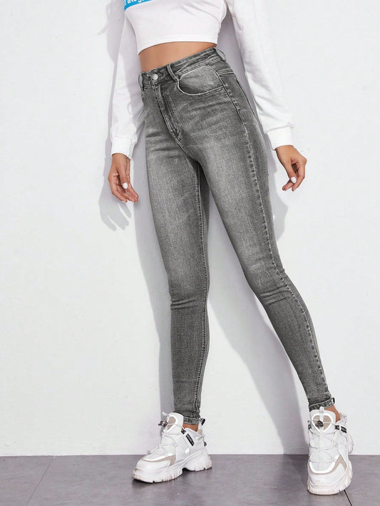 Dżinsy skinny damskie | wysoki stan, elastyczny denim