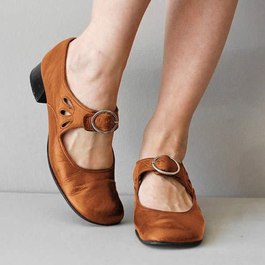Buty damskie | okrągły nosek, styl vintage