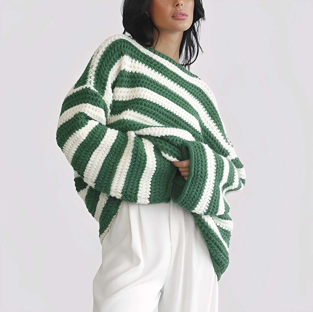 Sweter damski | luźny splot, luźny krój
