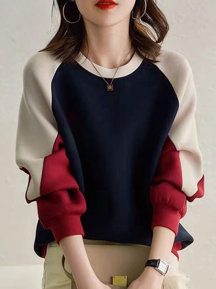 Sweter damski | patchwork, kolorowe bloki