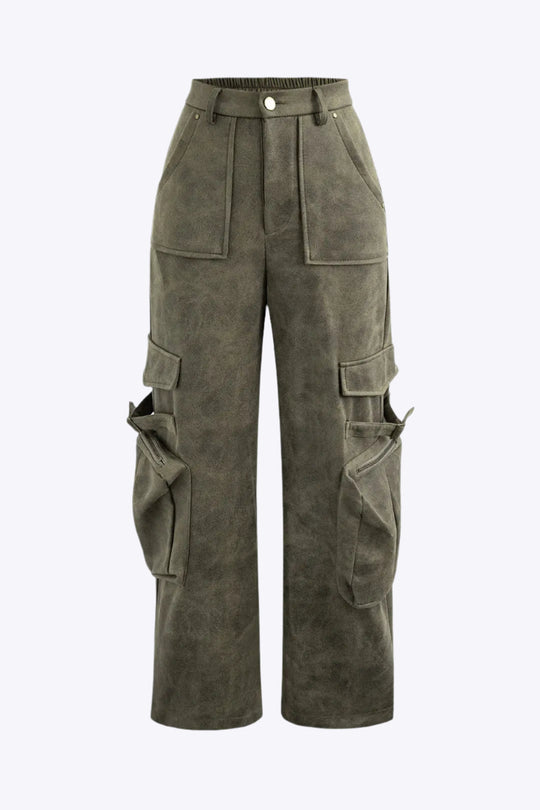 Blanca - Modne Spodnie Cargo z Suede Touch dla Kobiet