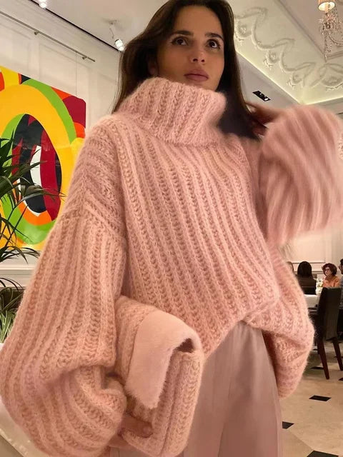 Sweter damski | prosty krój, długie rękawy