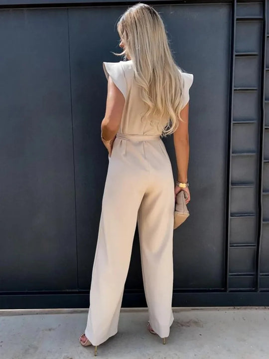 Kobieta | Jumpsuit Damski | Evi | Ruches | Szerokie Nogawki | Lato & Wiosna