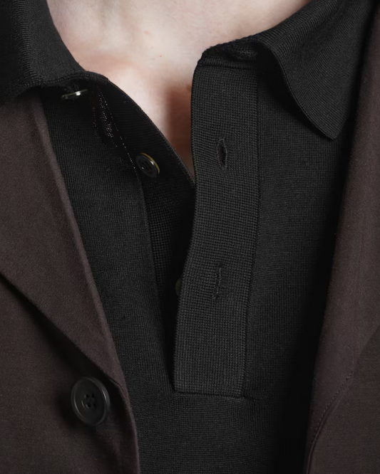 Polo męskie z dzianiny | listwa na 3 guziki, slim fit