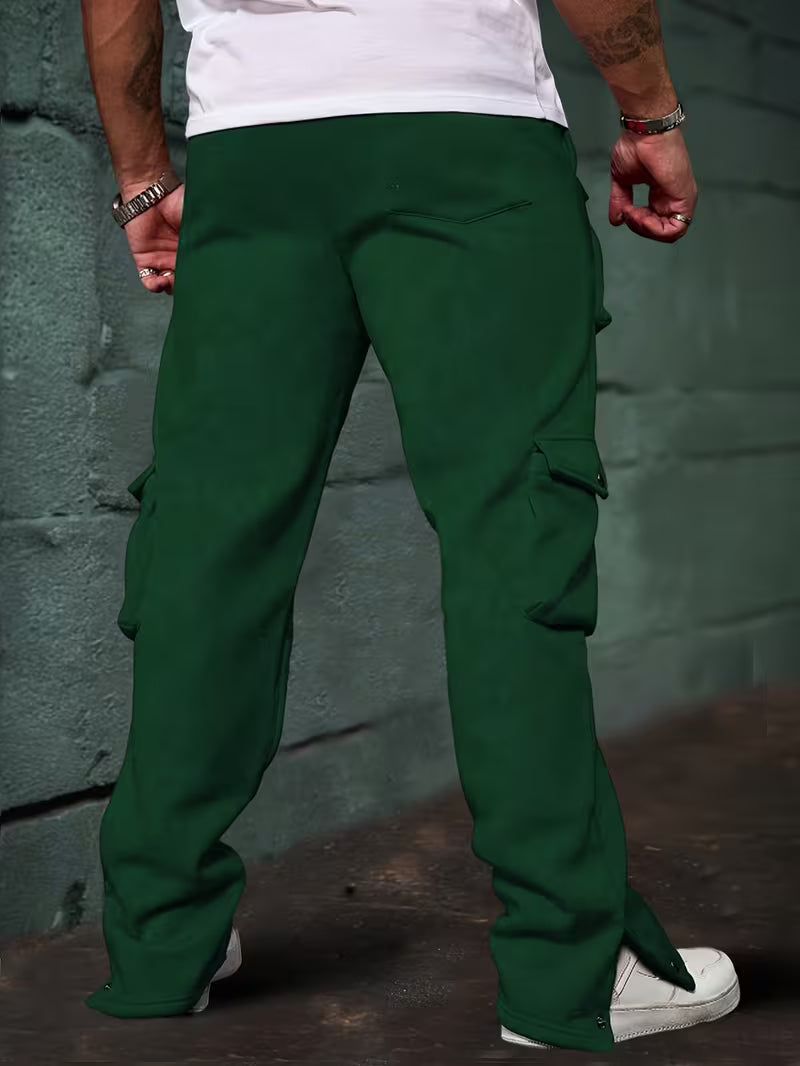 Męskie Spodnie Jogger Cargo z Wieloma Kieszeniami | Elastyczny Pas ze Sznurkiem | Zwężany Krój ze Ściągaczami | Casual Streetwear