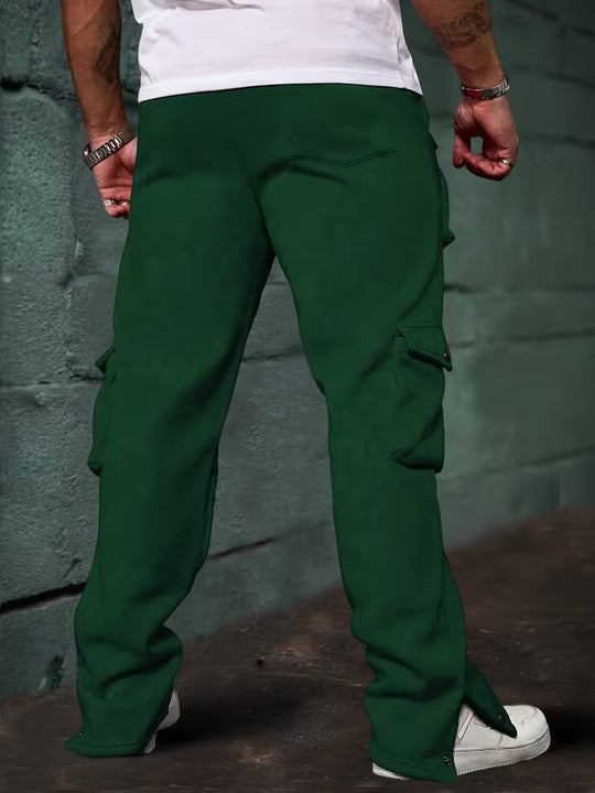 Męskie Spodnie Jogger Cargo z Wieloma Kieszeniami | Elastyczny Pas ze Sznurkiem | Zwężany Krój ze Ściągaczami | Casual Streetwear