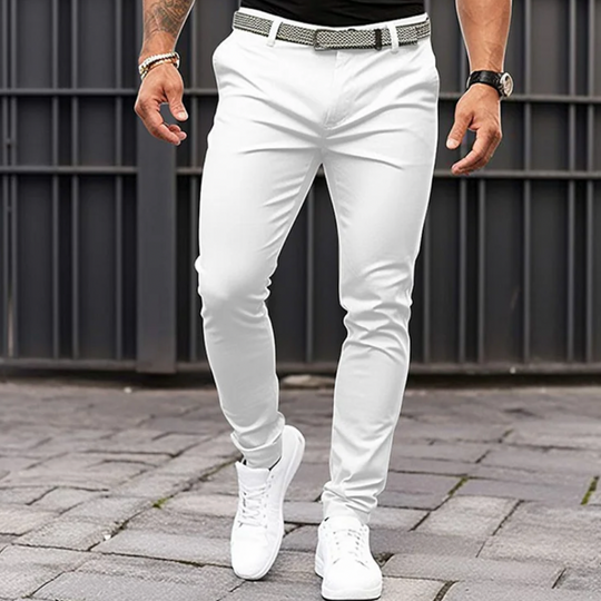 Męskie Spodnie Casual Slim Fit | Dopasowany Krój | Nowoczesny Styl Na Co Dzień | Na Luźne Wyjścia i Wieczorne Spotkania