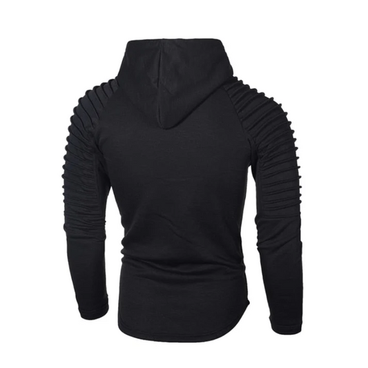 Bluza męska z kapturem | strukturalne rękawy, dopasowany krój
