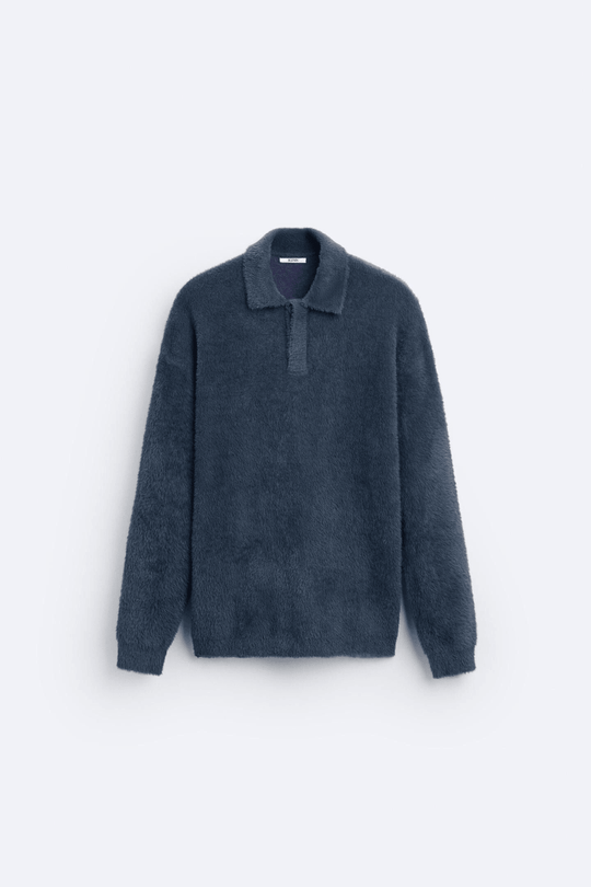 Męskie Polo z Długim Rękawem | Klasyczny Kołnierzyk | Pół Zapięcia pod Szyją | Regular Fit Casual na Co Dzień