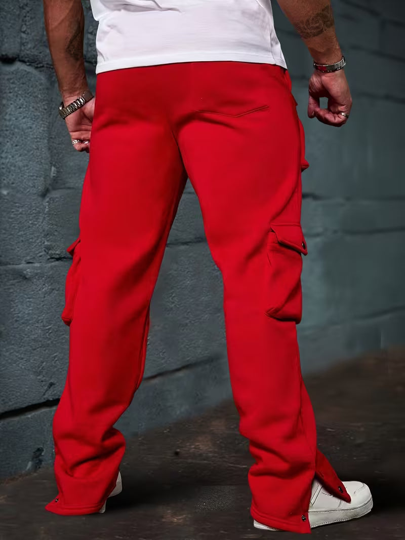 Męskie Spodnie Jogger Cargo z Wieloma Kieszeniami | Elastyczny Pas ze Sznurkiem | Zwężany Krój ze Ściągaczami | Casual Streetwear