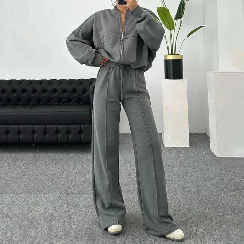 Kobieta | Wygodny Zestaw Dwuczęściowy | Top i Spodnie | Luźny Krój | Styl Casual