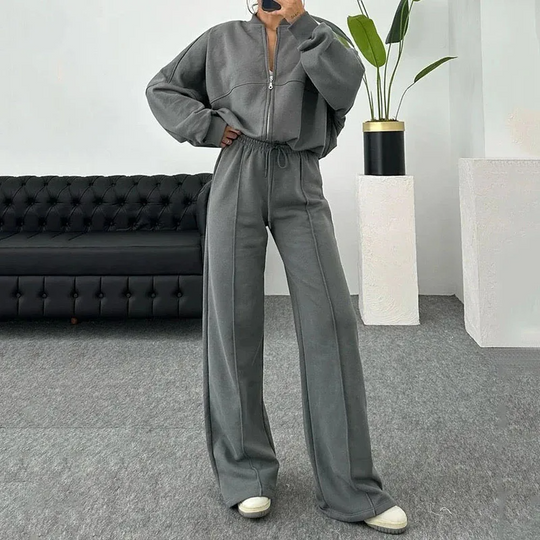 Kobieta | Wygodny Zestaw Dwuczęściowy | Top i Spodnie | Luźny Krój | Styl Casual