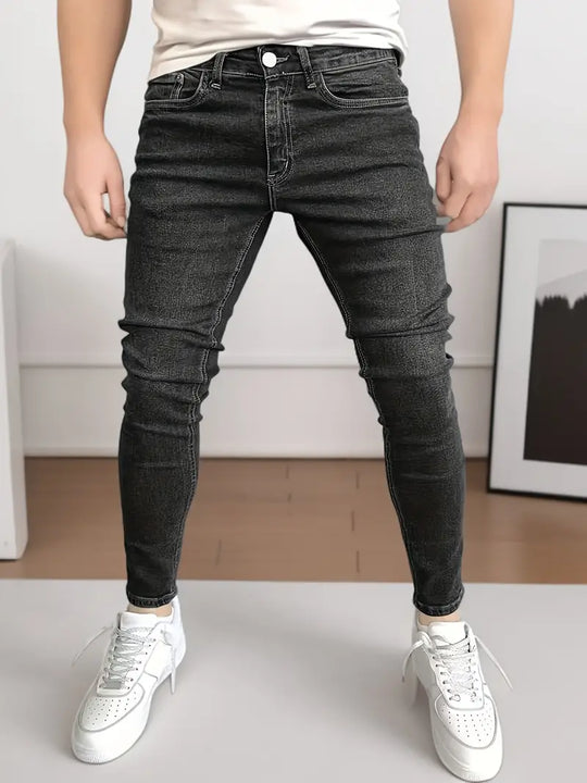 Męskie Klasyczne Jeansy o Prostej Linii | Wiosna–Lato | Komfortowy Krój | Neutralne Odcienie | Casual Everyday Denim
