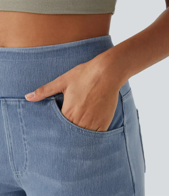 Lotte | Eleganckie Szerokie Dżinsy z Wysokim Stanem dla Kobiet