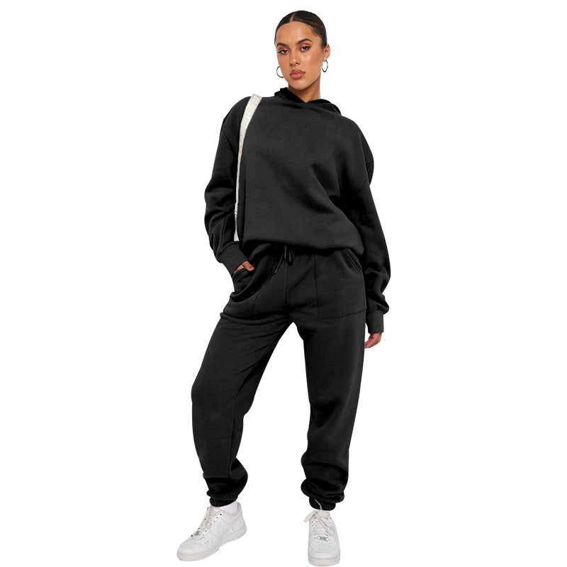 Kobieta | 2-częściowy komplet dresowy | Bluza z kapturem | Spodnie typu jogger | Styl casual i wygodny