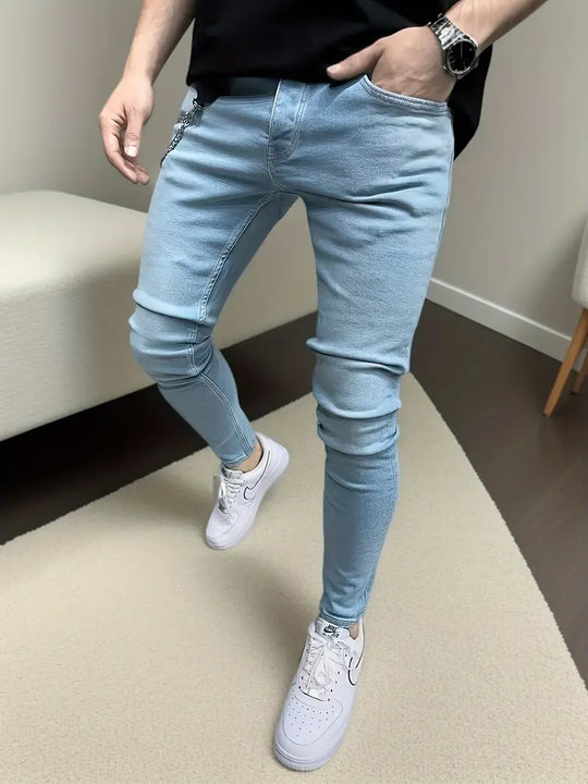 Męskie Klasyczne Jeansy o Prostej Linii | Wiosna–Lato | Komfortowy Krój | Neutralne Odcienie | Casual Everyday Denim