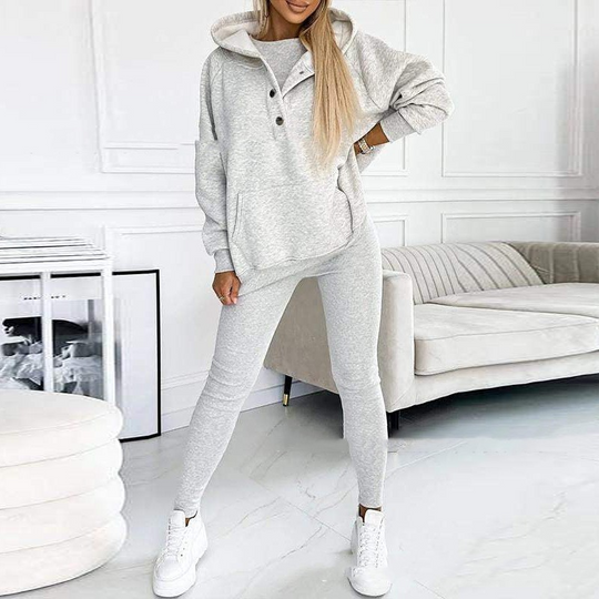 Kobieta | Zestaw Loungewear | Bluza z Kapturem i Legginsy | Miękki i Wygodny Materiał | Casualowy Styl Domowy
