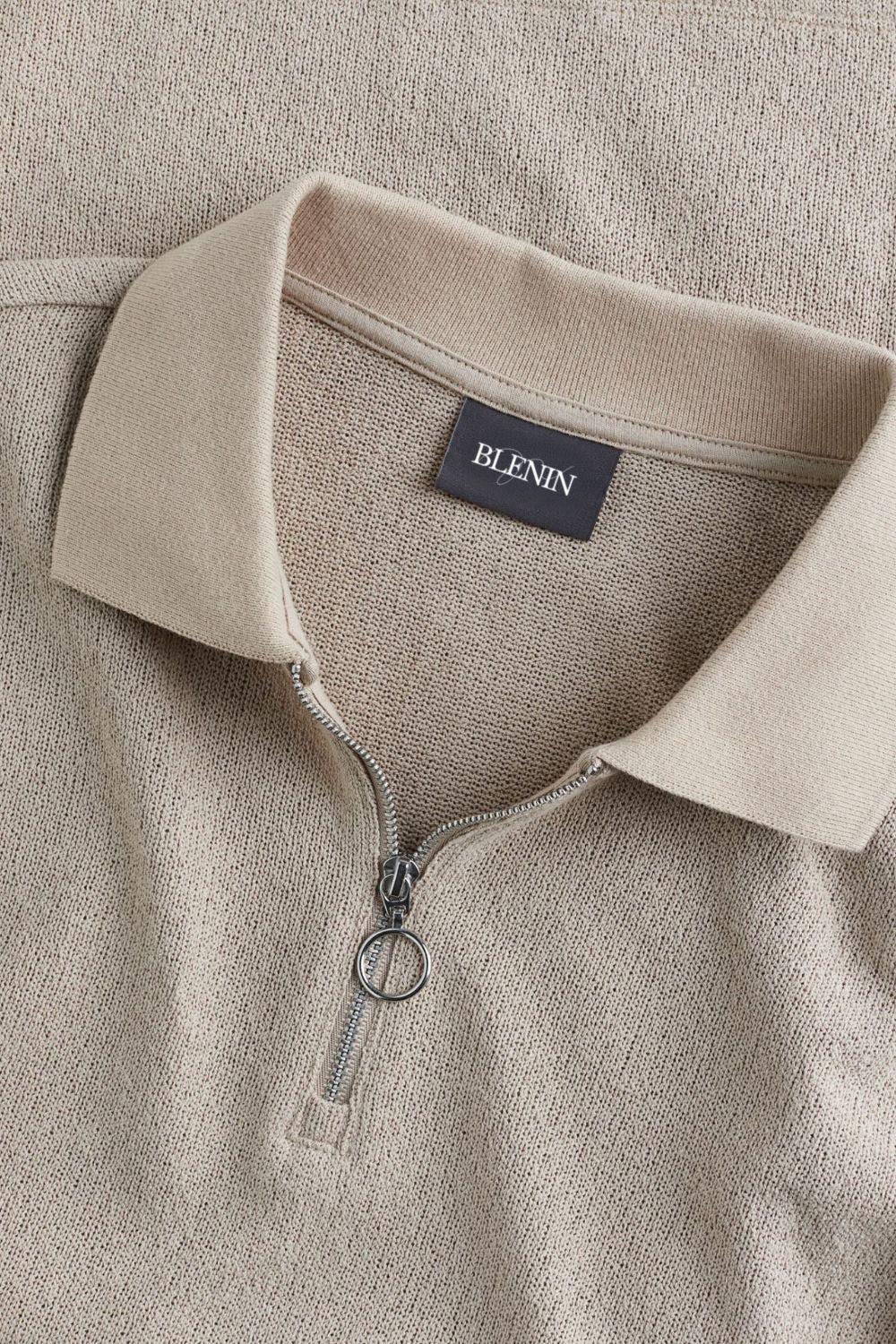 Męskie Polo z Siateczki z Zamkiem | Oddychające Polo Casual | Krótkie Rękawy | Smart Casual do Biura i Na Co Dzień
