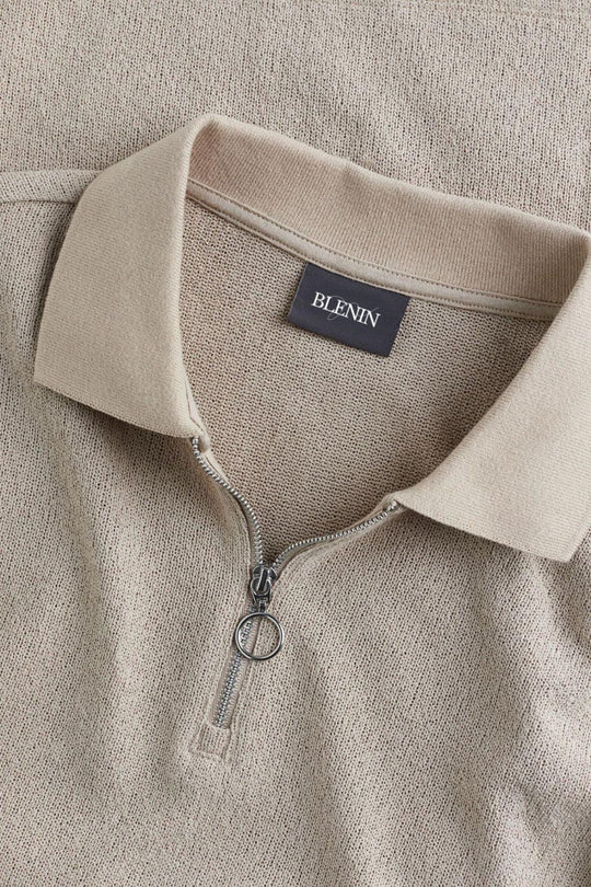 Męskie Polo z Siateczki z Zamkiem | Oddychające Polo Casual | Krótkie Rękawy | Smart Casual do Biura i Na Co Dzień
