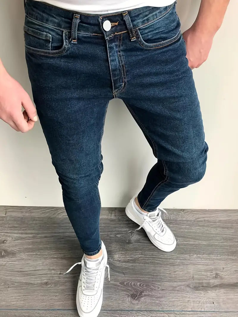 Męskie Klasyczne Jeansy o Prostej Linii | Wiosna–Lato | Komfortowy Krój | Neutralne Odcienie | Casual Everyday Denim