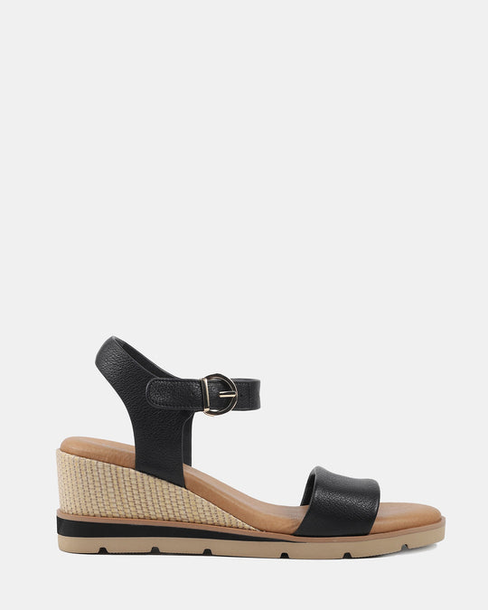 Kobieta | Sandały Na Koturnie | Regulowany Pasek | Deep Comfort | Komfort Całodzienny