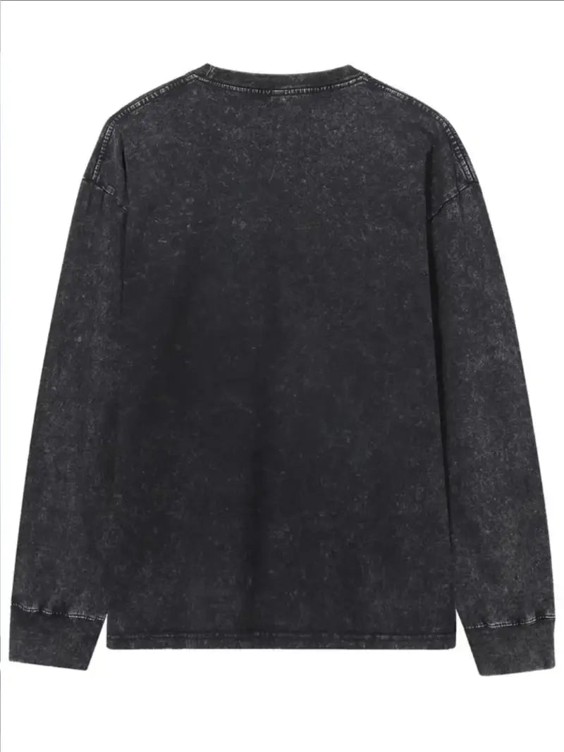 Męska Koszula z Długim Rękawem Vintage Washed | Efekt Prania | Klasyczny Kołnierzyk | Regular Fit | Jesień Wiosna Casual