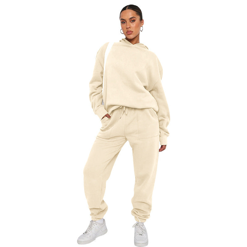 Kobieta | 2-częściowy komplet dresowy | Bluza z kapturem | Spodnie typu jogger | Styl casual i wygodny