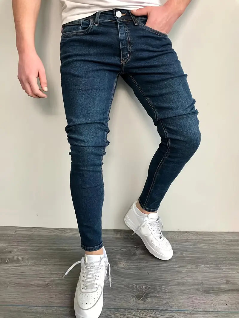 Męskie Klasyczne Jeansy o Prostej Linii | Wiosna–Lato | Komfortowy Krój | Neutralne Odcienie | Casual Everyday Denim