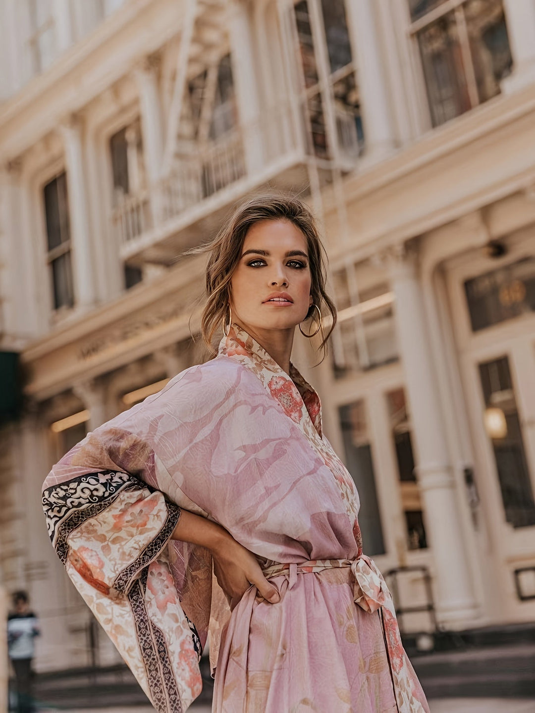 Kobieta | Maxi Kimono | Boho | Kwiatowy Wzór | Relaxed Fit | Lato i Wakacje