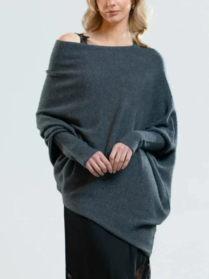 Sweter damski | oversize, odpinany kołnierz