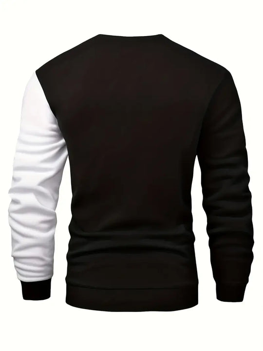 Sweter Colorblock z Okrągłym Dekoltem dla Mężczyzn | Idealny na Co Dzień