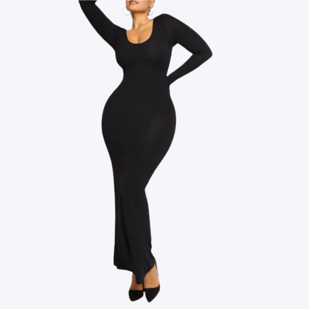 Sukienka Shapewear z Długim Rękawem – Podkreślająca Sylwetkę i Wygodna