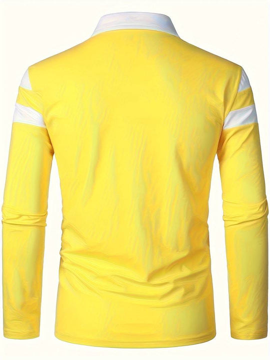 Męskie Polo z Długim Rękawem i Zamkiem | Klasyczny Kołnierzyk Polo | Regular Fit | Casual i Smart Casual