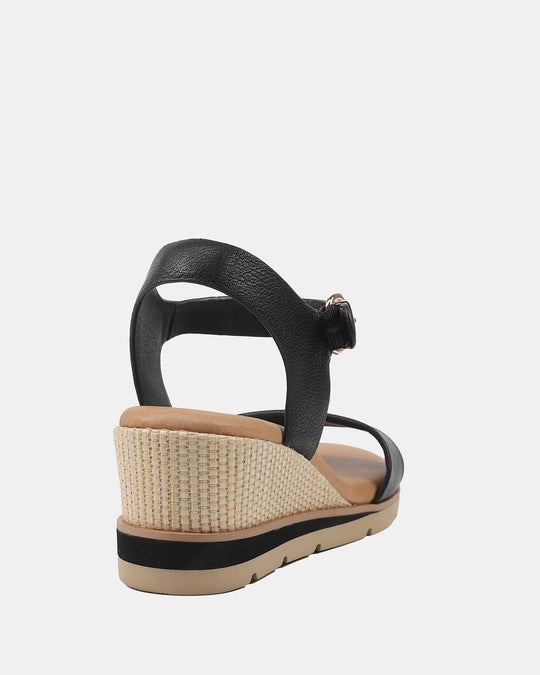 Kobieta | Sandały Na Koturnie | Regulowany Pasek | Deep Comfort | Komfort Całodzienny