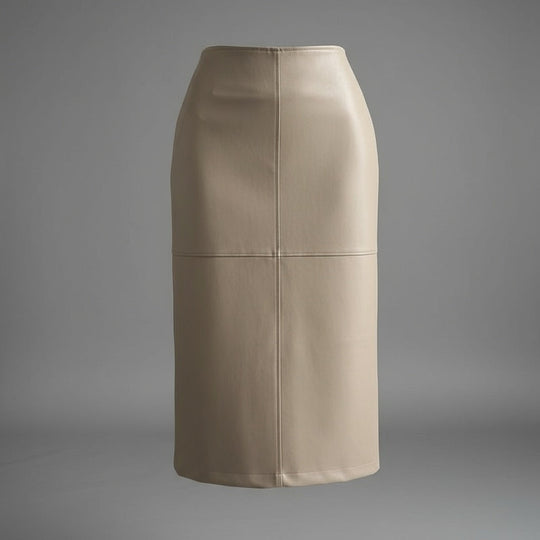 Damska Spódnica Midi o Prostym Kroju | Elegancka Spódnica z Tylnym Rozcięciem | Wygodna na Co Dzień | Casual i Smart Casual