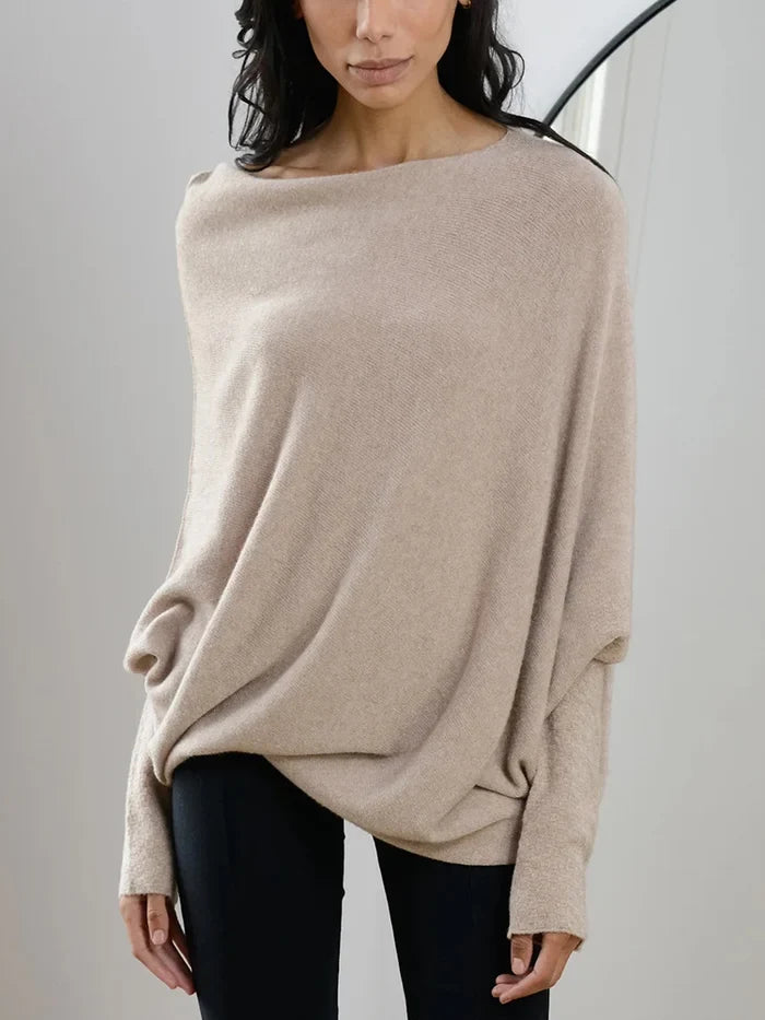 Sweter damski | oversize, odpinany kołnierz